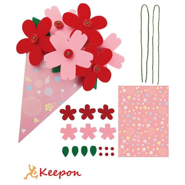 フェルト花束 (メール便可) 母の日 プレゼント 手作り お絵かき おえかき 記念品 幼稚園 保育園 敬老の日 子ども アーテック お花 | 