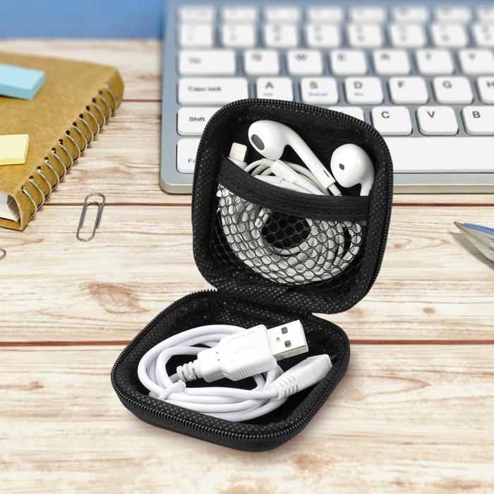 イヤホン・ケーブル用ケース(6個までメール便可) アーテック イヤホンケース 入れ ポーチ 小物 ケーブル 黒 無地 |  | 04