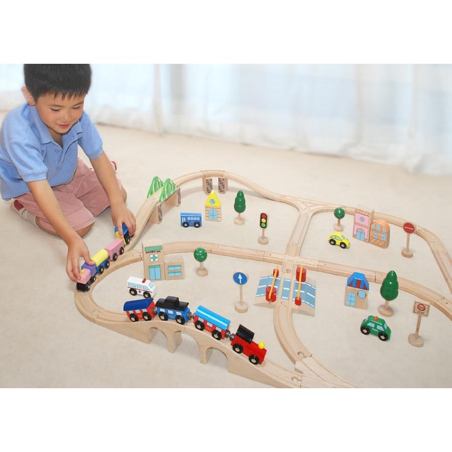 木のおもちゃ 　汽車レールセット（アドバンス）だいわ 木製おもちゃ プレゼント 電車ごっこ　車 誕生日 出産祝い クリスマス ラッピング |  | 03