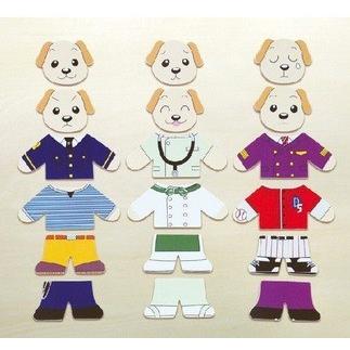 木のおもちゃ 　着せ替えパズル（18pcs）犬　きせかえ だいわ 木製おもちゃ プレゼント パズル 絵合わせ 誕生日 出産祝い クリスマス ラッピング |  | 02