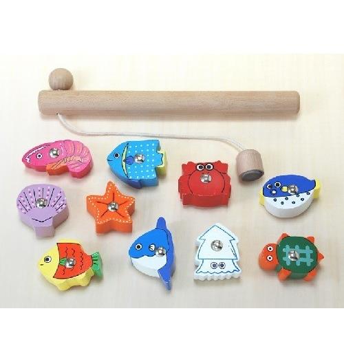 木のおもちゃ 　たいりょう魚つりセット　箱なし だいわ 木製おもちゃ プレゼント 誕生日 出産祝い クリスマス ラッピング |  | 01