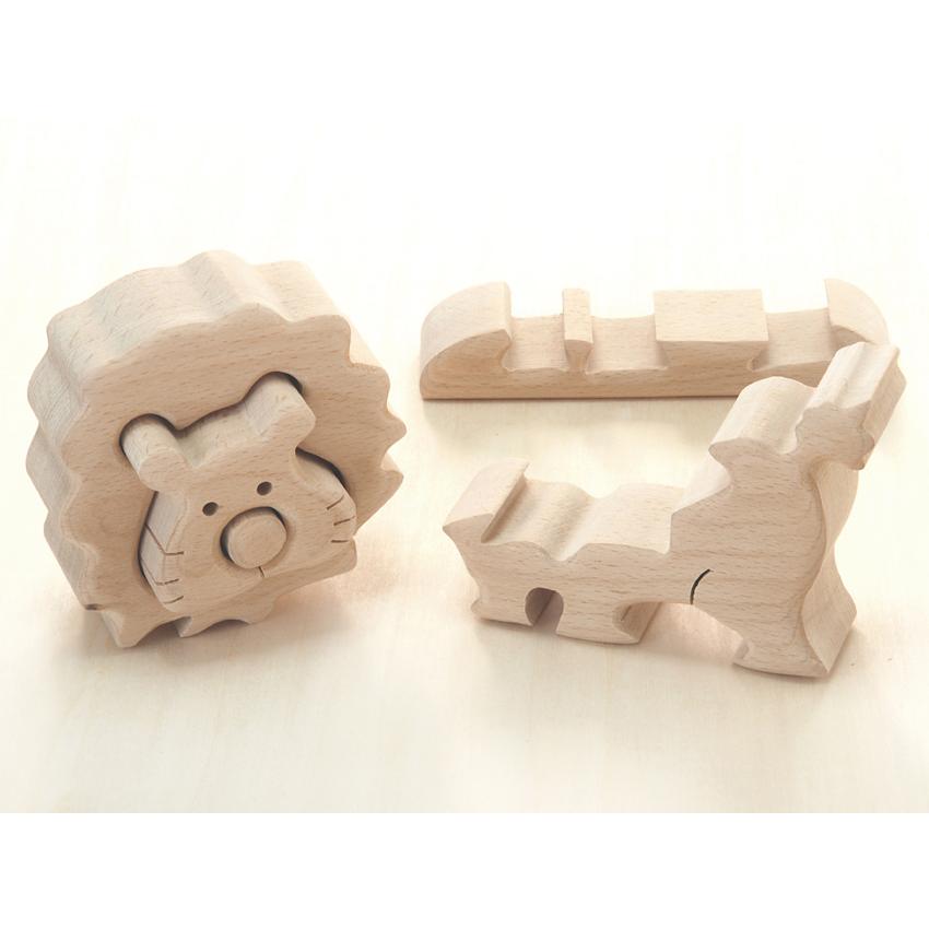 木のおもちゃ　らいおん　だいわ 木製おもちゃ プレゼント パズル 絵合わせ 誕生日 出産祝い クリスマス ラッピング |  | 01