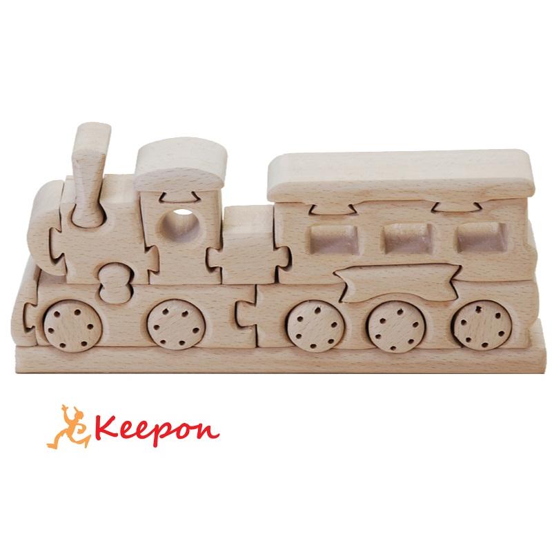 木のおもちゃ 汽車 だいわ 木製おもちゃ プレゼント パズル 絵合わせ 誕生日 出産祝い クリスマス ラッピング 立体 | 