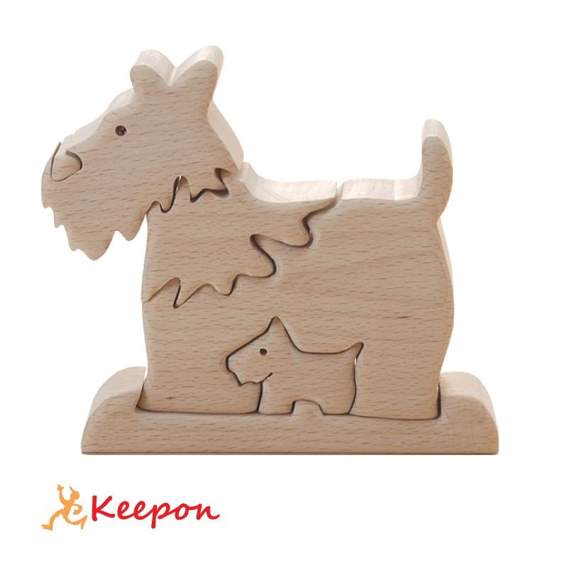 木のおもちゃ いぬ（テリア）だいわ 木製おもちゃ プレゼント パズル 絵合わせ 誕生日 出産祝い クリスマス ラッピング 立体 | 