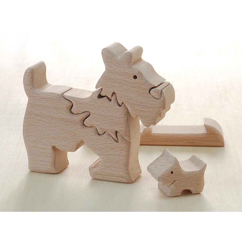 木のおもちゃ いぬ（テリア）だいわ 木製おもちゃ プレゼント パズル 絵合わせ 誕生日 出産祝い クリスマス ラッピング 立体 |  | 01