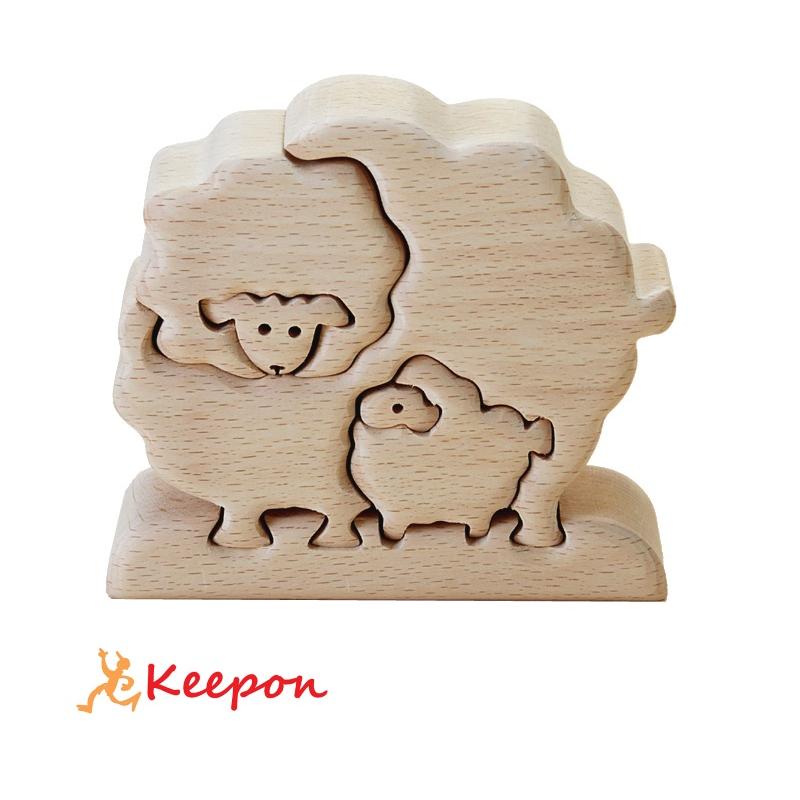 木のおもちゃ　ひつじ　だいわ 木製おもちゃ プレゼント パズル 絵合わせ 誕生日 出産祝い クリスマス ラッピング | 