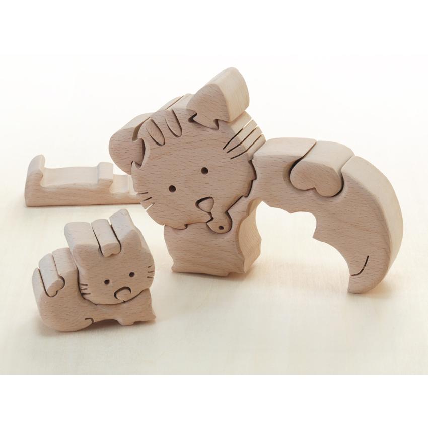 木のおもちゃ ねこ だいわ 木製おもちゃ プレゼント パズル 絵合わせ 誕生日 出産祝い クリスマス ラッピング 立体 |  | 01