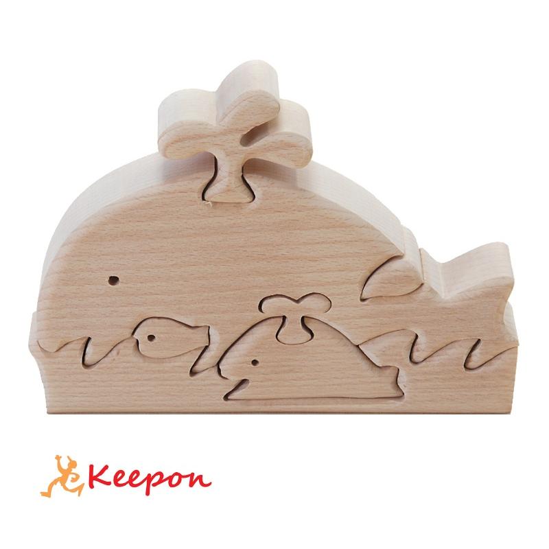 木のおもちゃ くじら だいわ 木製おもちゃ プレゼント パズル 絵合わせ 誕生日 出産祝い クリスマス ラッピング 立体 | 