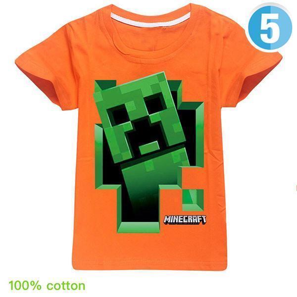 Minecraft Minecraft マインクラフト 半袖 キャラクター プリント ｔシャツ 子供 トップス マイクラゲームキャラクターグッズ トップス 1cm 130cm 140cm 150cm 国際ブランド