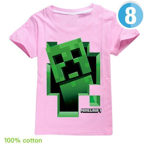 Minecraft Minecraft マインクラフト 半袖 キャラクター プリント ｔシャツ 子供 トップス マイクラゲームキャラクターグッズ トップス 1cm 130cm 140cm 150cm 国際ブランド
