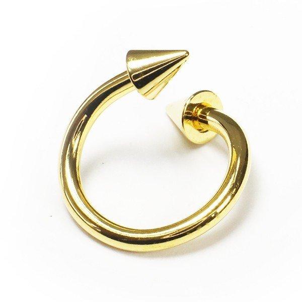 スパイラル コーン ゴールド 14G(1.6mm) 右巻き サージカルステンレス316L 金色 ボディピアス リング ツイスト スパイク リップ 唇 14ゲージ【メール便対応】┃ |  | 02