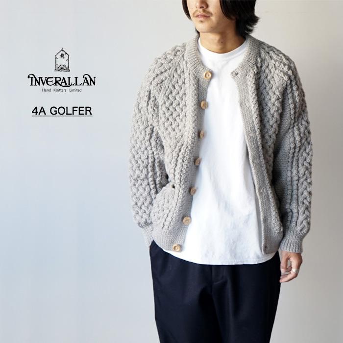 INVERALLAN インバーアラン 4A GOLFER -GREY カーディガン ノーカラー