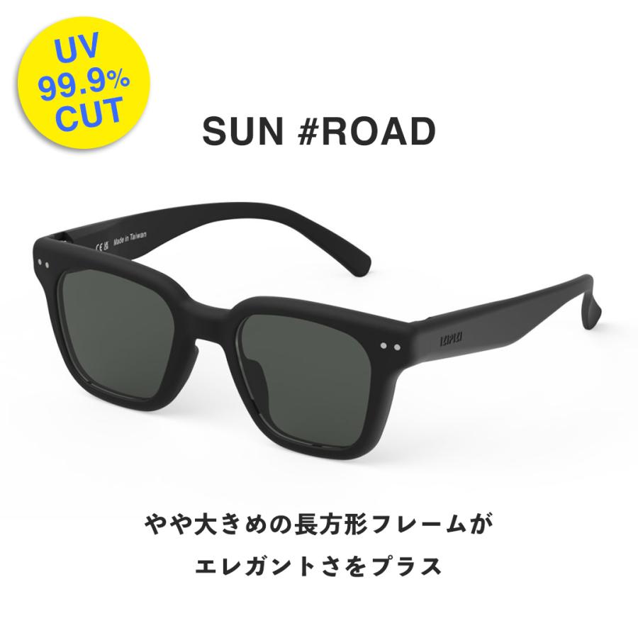 た*し様 HELIOT EMIL ブラック スクエア サングラス #opium IZIPIZI（イジピジ） SUN #ROAD サングラス ロード 大きめ スクエア