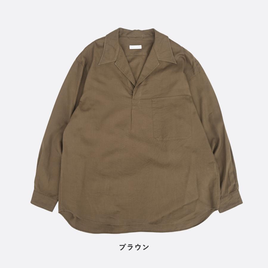 キャプテンサンシャイン　シャツ　リネン　L Kaptain Sunshine（キャプテン サンシャイン） Pullover Shirt STRIPE