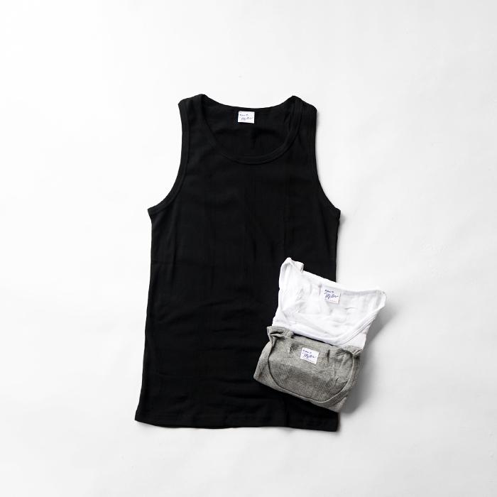 roku Miller タンクトップ　白　黒　セット Robert P. Miller（ロバート・ピー・ミラー） 3P Panel-rib Tanktop