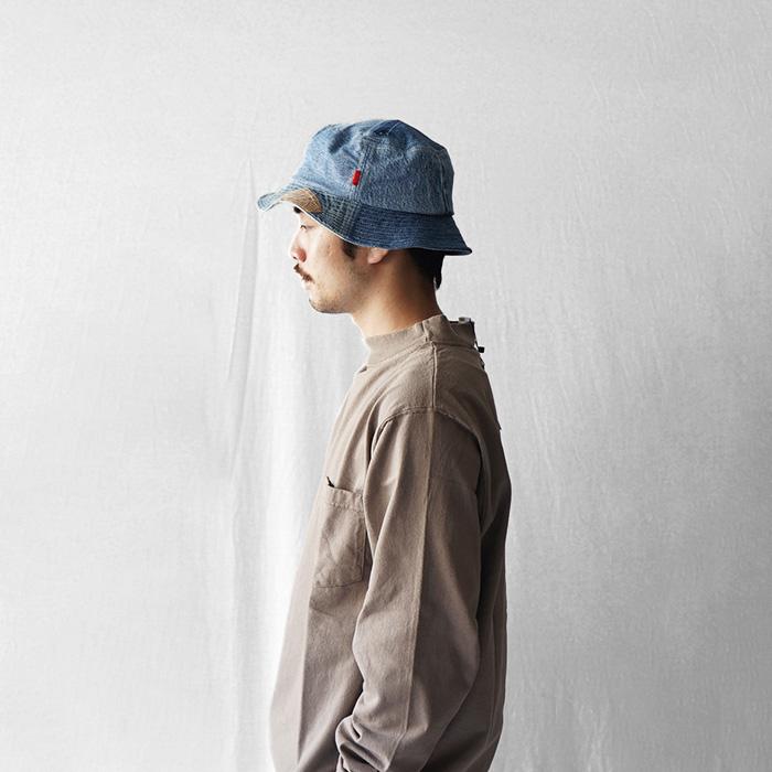 redad レダッド patchwork bucket hat - denim パッチワークバケット