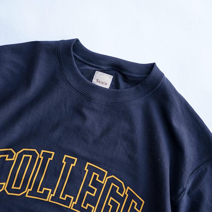 Sanca サンカ　US COTTON REV.WEAVE COLLEGE T USコットンリバースウィーブカレッジT メンズ S24SSH03 半袖スウェット プリントT Tシャツ かわいい｜keeshop｜09