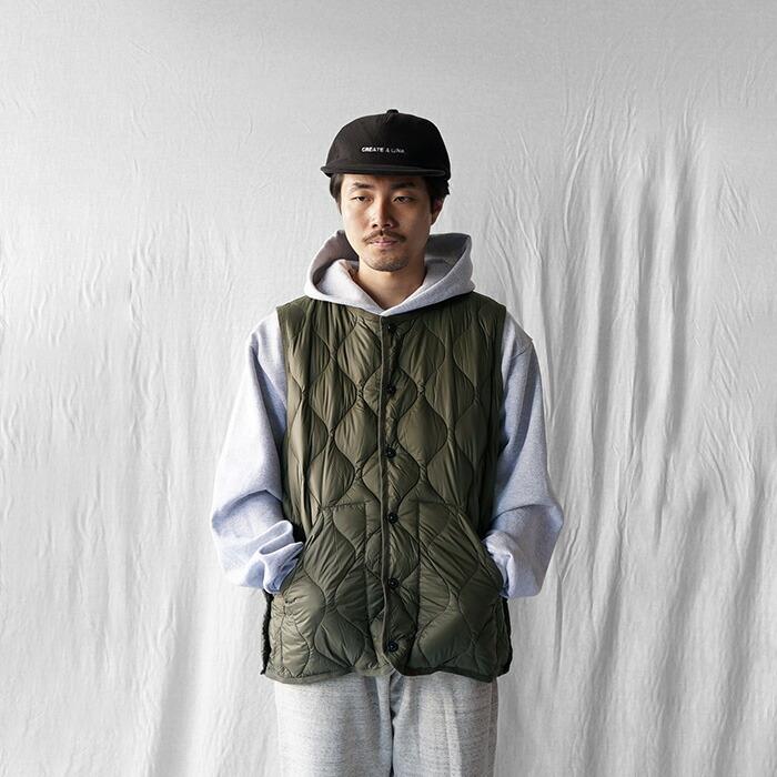 TAION タイオン MILITARY CREW NECK DOWN VEST -SOFT SHELL ミリタリー