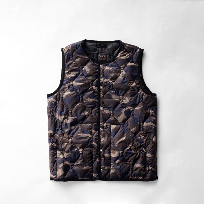 TAION タイオン MILITARY CREW NECK DOWN VEST -SOFT SHELL ミリタリー