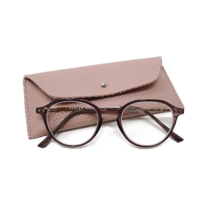 老眼鏡 おしゃれ ケース付 BEGLAD AD1024 3色の落ち着いたカラーとゴールドのテンプルがオシャレ パープル ブラウン ブルー ネイビー シニアグラス プレゼント |  | 09