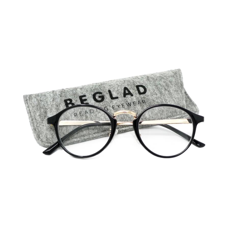 老眼鏡 おしゃれ ケース付 BEGLAD ブルーライトカットレンズ仕様 クラシックスタイル ボストン型 リーディンググラス ビグラッド BE1018 メール便送料無料 |  | 01