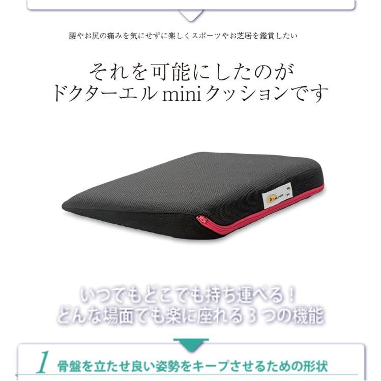 ポイント2倍 腰痛対策 姿勢矯正 クッション ドクターエル マルチレストクッションミニ ブラック・ブルー・ピンク・イエロー 送料無料 | ドクターエル | 03