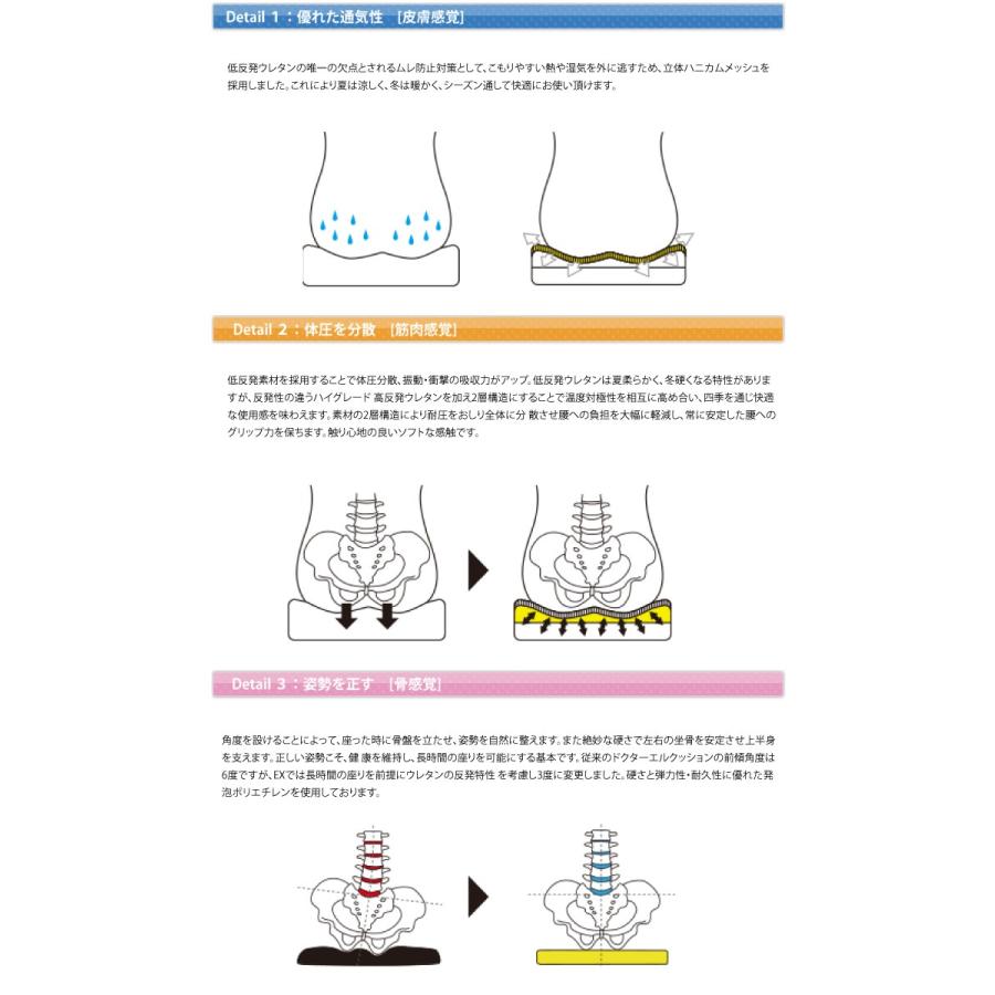 ポイント2倍 ドクターエル EXマルチレストクッション 腰痛対策 姿勢矯正 クッション ブラック・レッド 日本製 送料無料 | ドクターエル | 02