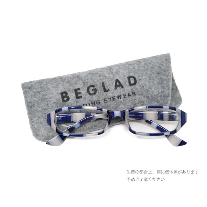 老眼鏡 アウトレット ケース付き 在庫処分 おしゃれ T1005-out BEGLAD ビグラッド スクエア型 ブルー ストライプ 在庫品限り |  | 01