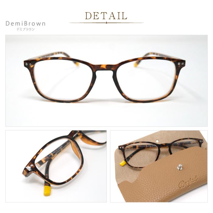 老眼鏡 おしゃれ ケース付 BEGLAD TM2023 ウェリントン ワンポイントがさりげなくおしゃれ スクエアタイプ 人気のかたち 知的 リーディンググラス |  | 05