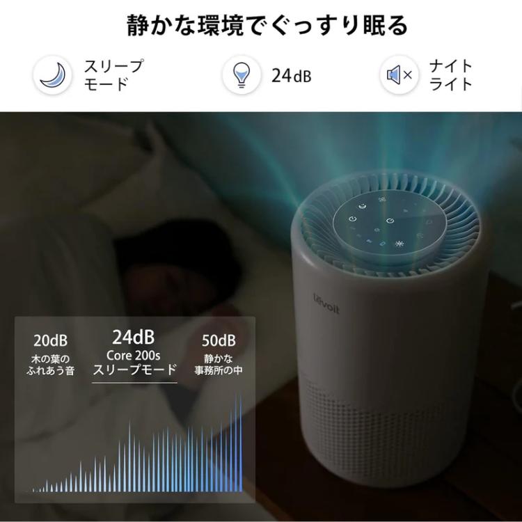 Levoit 空気清浄機 18畳 Core 200S レボイト スマホ対応 除菌 脱臭