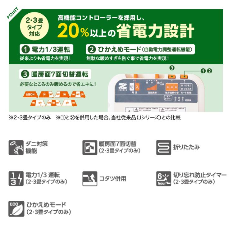 正規販売店 ゼンケン 電気ホットカーペット 2畳 カバー付 ZC-20SM モカブラウン 電磁波99%カット ラグ 省エネ 暖房 メーカー直送 爆買_5