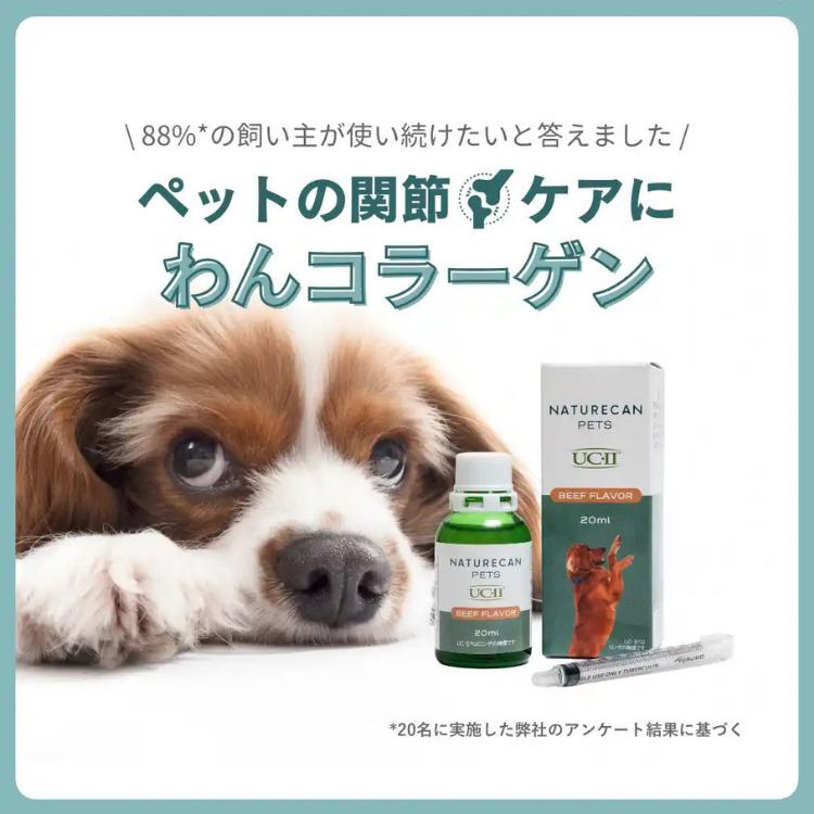Naturecan 犬用 わんコラーゲン 20ml UC2 オイル ペットの関節ケア 老