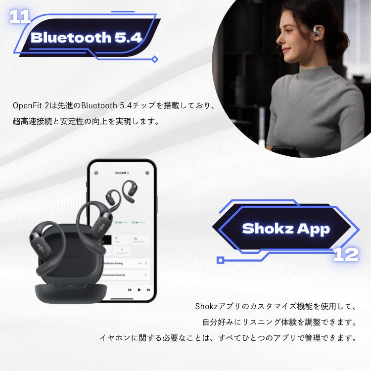 Shokz OpenFit2 ショックス オープンフィット2 完全ワイヤレス Shokz OpenFit2 ショックス オープンフィット2 完全ワイヤレス