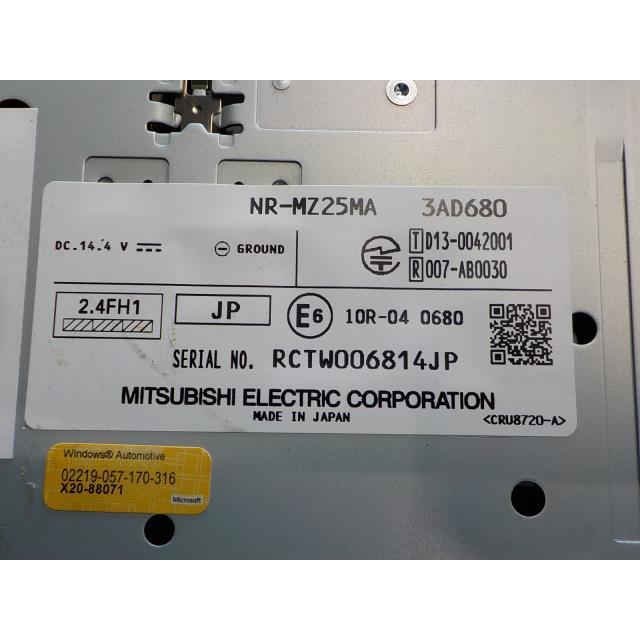 三菱電機 メモリーナビ NR-MZ25MA ビジネスモデル チューナー 三菱電機 メモリーナビ NR-MZ25MA ビジネスモデル チューナー