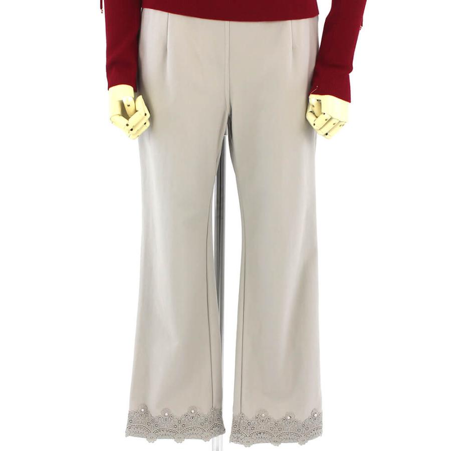 新品未使用スーパービューティー裏起毛ビジューパンツ44(L L)