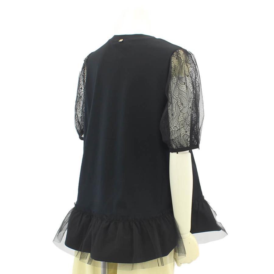 スーパービューティ　42 レース装飾 ブラックチュニック 長袖 スーパービューティ42 レース装飾 ブラックチュニック 長袖