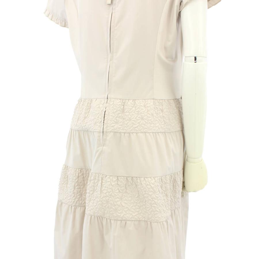 2025SS⭐️スーパービューティー⭐️ エンボス加工切り替えティアードワンピース Super Beauty セール 50％OFF スーパービューティー ワンピース