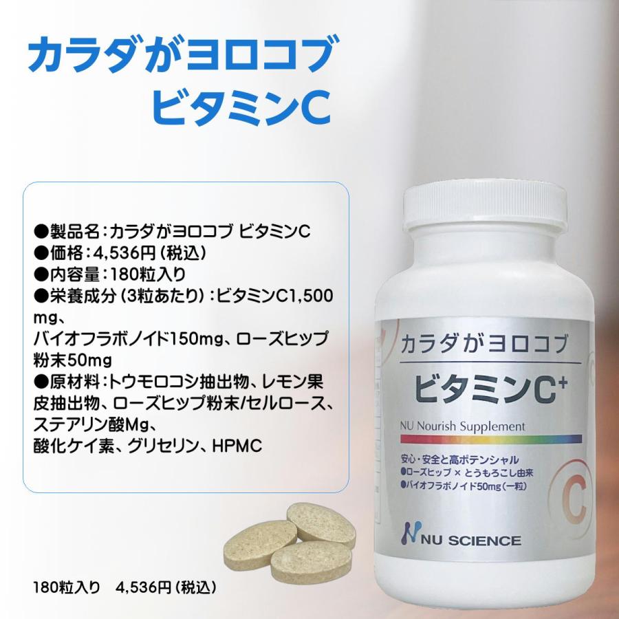 NU SCIENCE カラダがヨロコブ ビタミンC+ ニューサイエンス 180粒