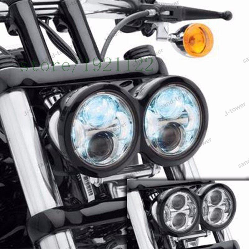 バイク ライト レンズ デュアルヘッドライト LED ハーレー FXDF FXFB ダイナ ファットボブ 4.5インチ HI LO切替有｜keigo-st｜04