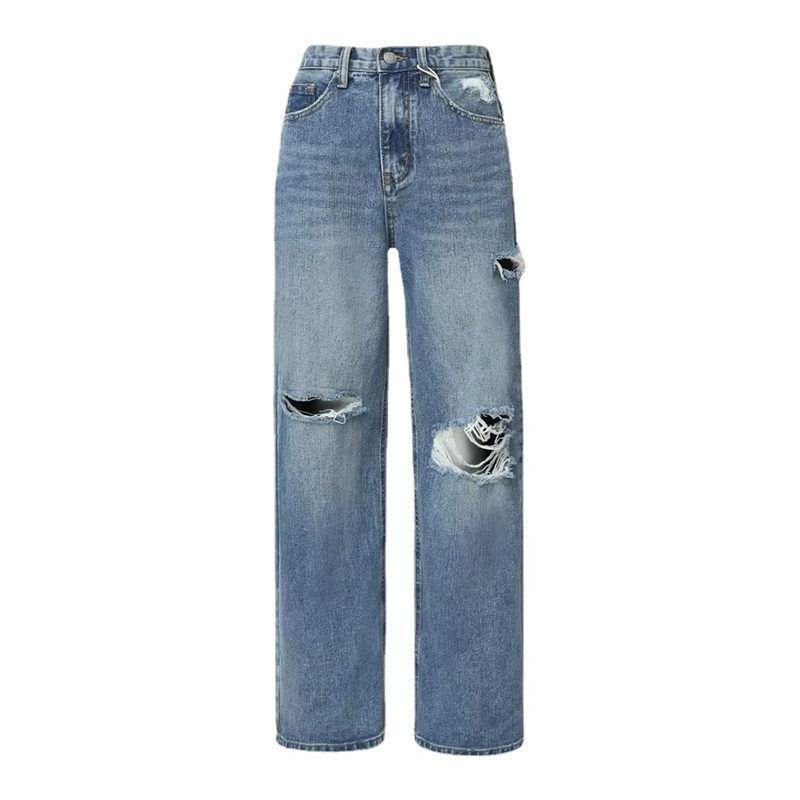 春新作ワイドパンツ デニムパンツ レディース ハイウエスト ダメージパンツ デニムDenim ロングパンツ 春秋 ゆったり パンツ｜keigo-st｜14