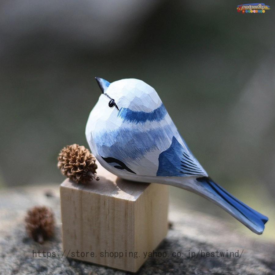【美品】鳥　木彫　北欧　オブジェ　置物　インテリア　工芸品　美術品　A2633 木彫り 動物 マスコット 置物 ハンドメイド 木製 オブジェ おしゃれ
