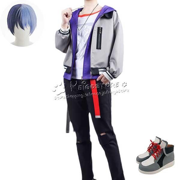 送料無料 プロジェクトセカイ ウィッグ カラフルステージ Feat 初音ミク 風 Feat 青柳冬弥 コスプレ衣装 パーティーグッズ 青柳冬弥 Sks1272 コスチューム ウィッグ 靴 ハロウィン変装 Keigostore