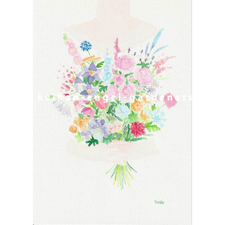 イラストレーター 藤川志朗 宿根草の花束 絵画 アート 1点物 ハンドメイド 京阪園芸 Paypayモール店 通販 Paypayモール