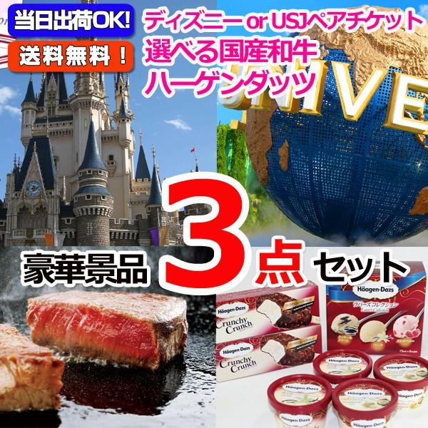 希少 ディズニーorusj選べるペアチケット 選べる国産和牛 ハーゲンダッツ豪華３点セット 景品パネル 引換券付き目録 オンライン景品対応 50 Off Www Doctor Plan Com