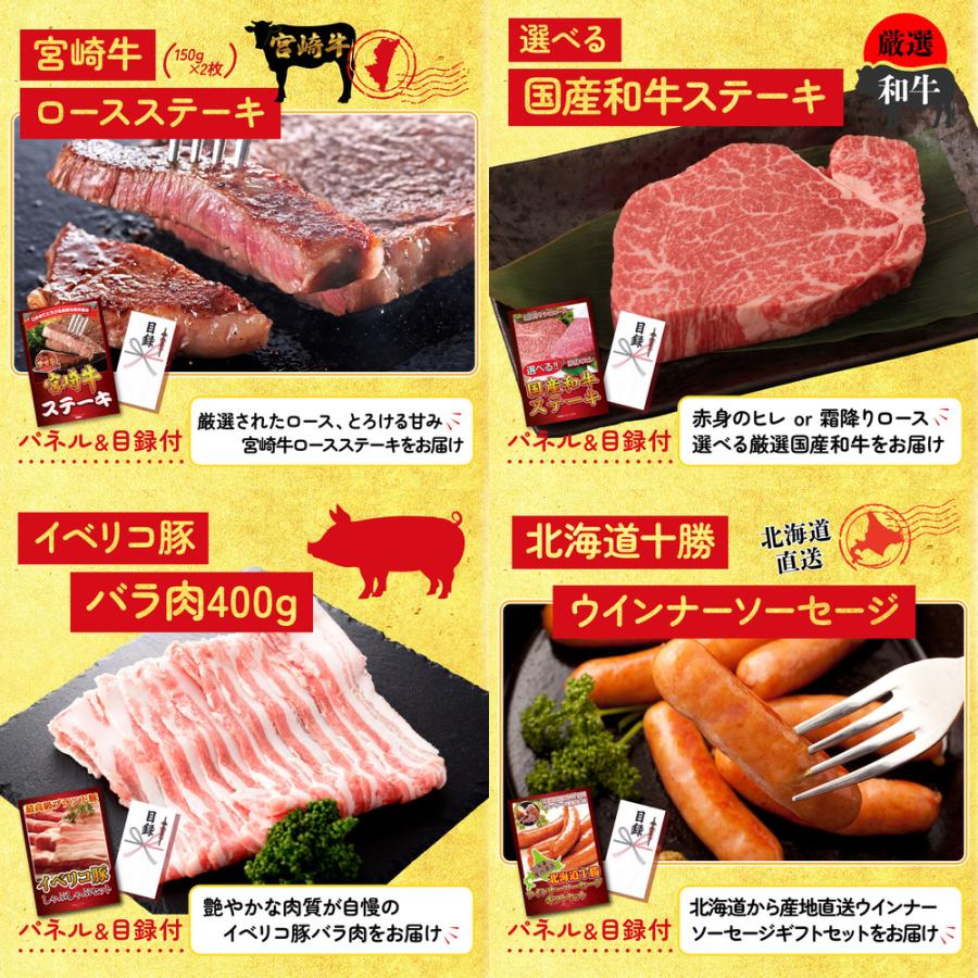 景品 目録 セット パネル 結婚式 二次会 10点セット 肉 米沢牛 海鮮 詰め合わせ 宮崎牛 ビンゴ大会 抽選 ゴルフコンペ 社内イベント_4