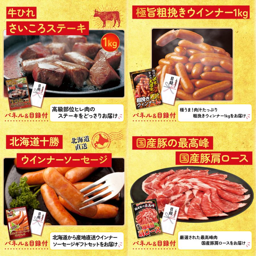 ゴルフコンペ 景品 セット 目録 パネル 10点セット 食用 ワニの肉 牛ヒレ ウインナー1kg ビンゴ大会 抽選会 結婚式 二次会 披露宴 バスツアー 販促品_4