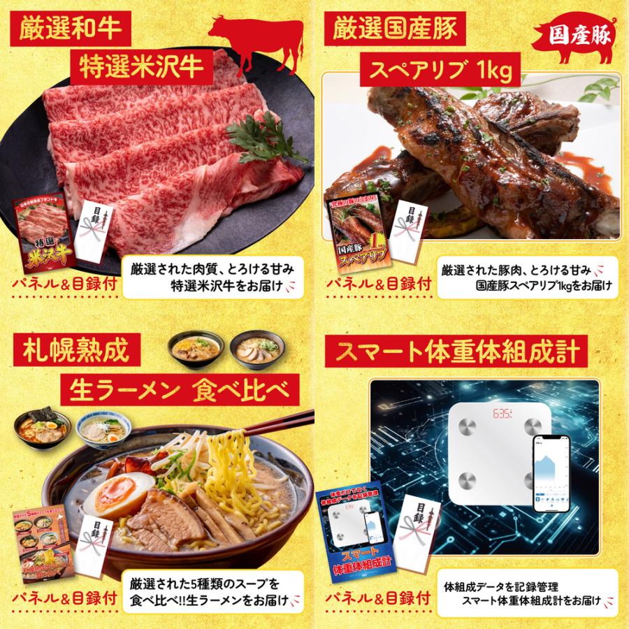景品 目録 セット パネル 結婚式 二次会 5点セット ディズニーペアチケット 米沢牛 スペアリブ 1kg ビンゴ大会 抽選 ゴルフコンペ 社内イベント_3