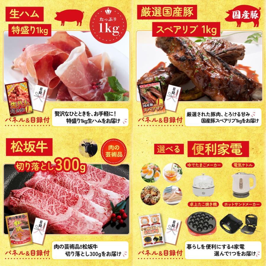 景品 目録 セット パネル 結婚式 二次会 7点セット 肉 選べる 宮崎牛 豪華食材 1kg 北海道 海鮮 ビンゴ大会 抽選会 ゴルフコンペ 披露宴 バスツアー 販促品_5