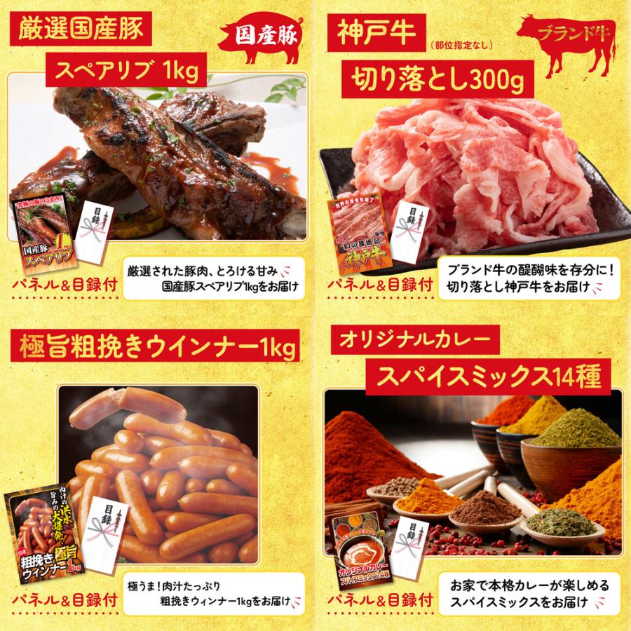 景品 目録 セット パネル 結婚式 二次会 8点セット 肉 北海道 スペアリブ 1kg 神戸牛 切り落とし ビンゴ大会 抽選会 ゴルフコンペ 披露宴 バスツアー 販促品_3