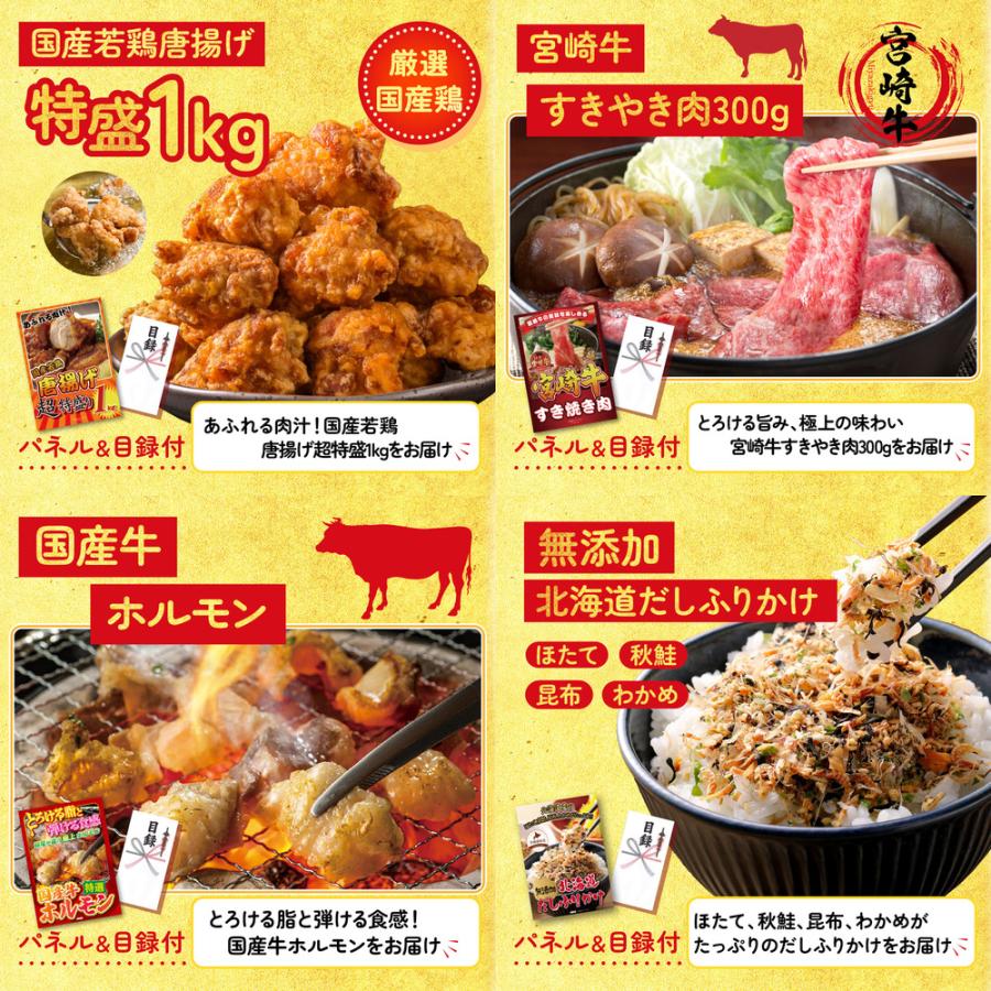 ゴルフコンペ 景品 セット 目録 パネル 8点セット ローストビーフ 唐揚げ 1kg 宮崎牛 すき焼き ビンゴ大会 抽選会 結婚式 二次会 披露宴 バスツアー 販促品の画像